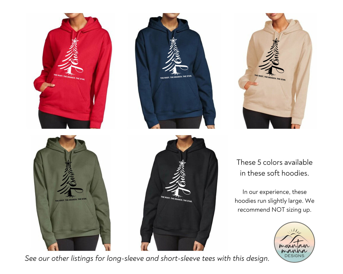 Christmas hoodie | Christian apparel | Gift for her | Jesus Christmas Tree with Bible References