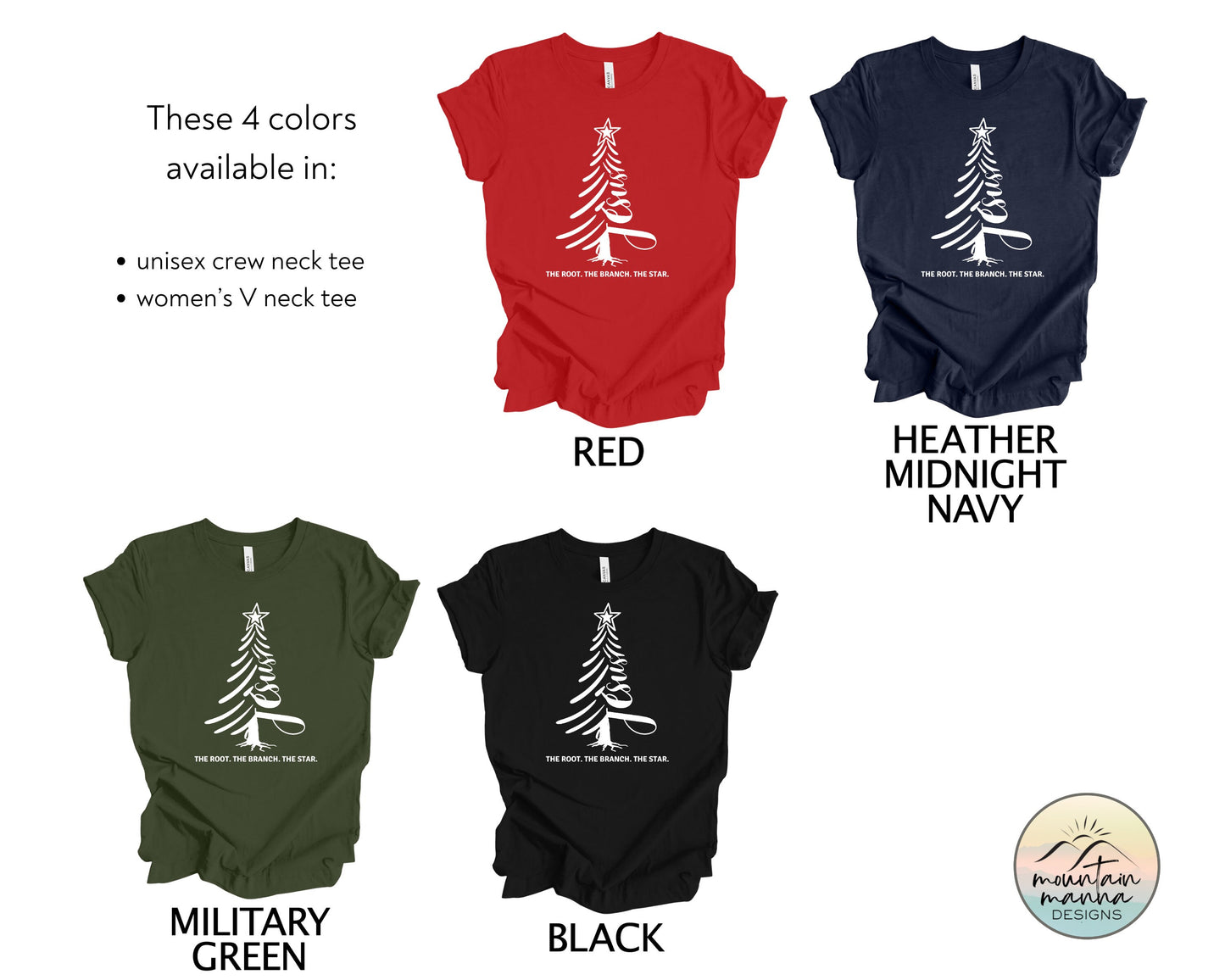 Christmas shirt | Christian apparel | Gift for her | Jesus Christmas Tree with Bible References