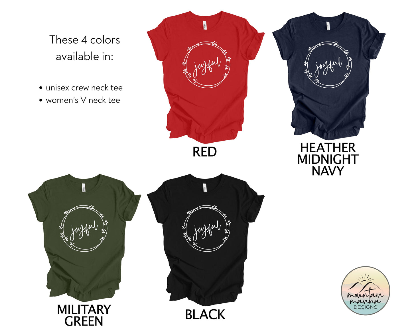 Joyful Wreath Christmas shirt | Christian apparel | Gift for her |