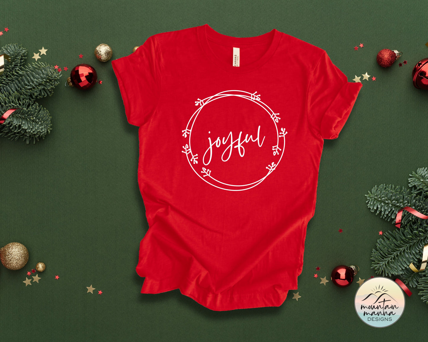 Joyful Wreath Christmas shirt | Christian apparel | Gift for her |