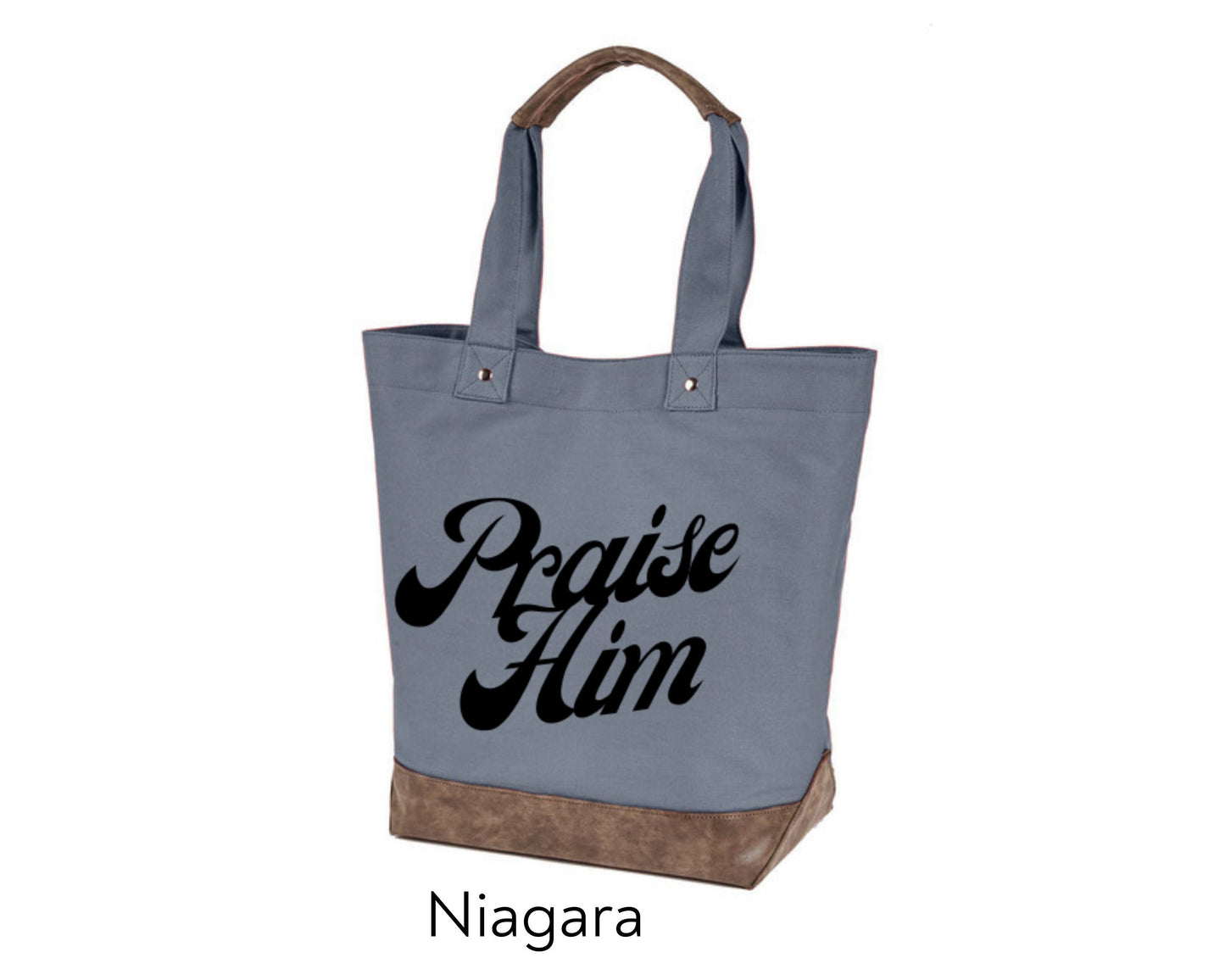 Large, Sturdy Canvas Tote - Praise Him