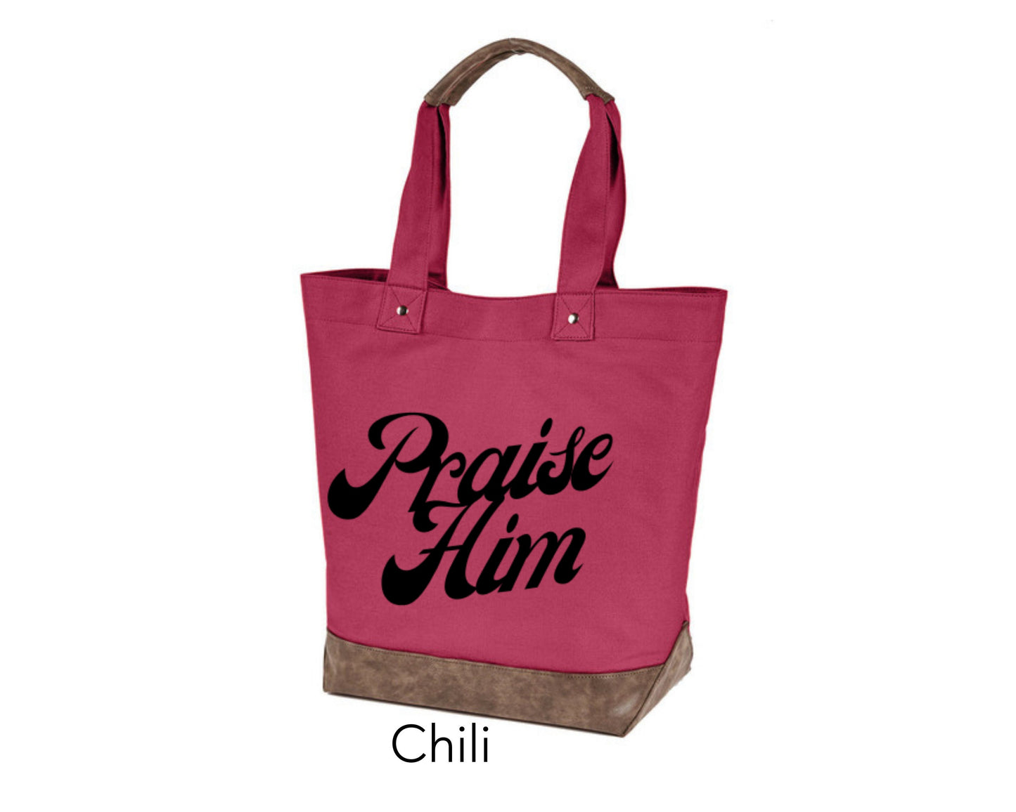 Large, Sturdy Canvas Tote - Praise Him