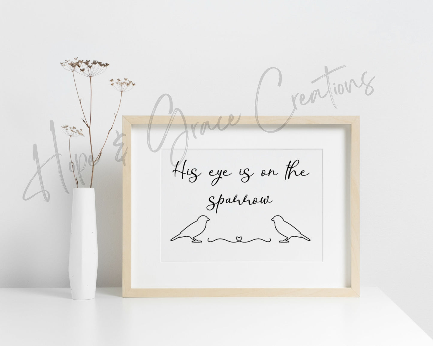 His Eye is on the Sparrow - hymn canvas print