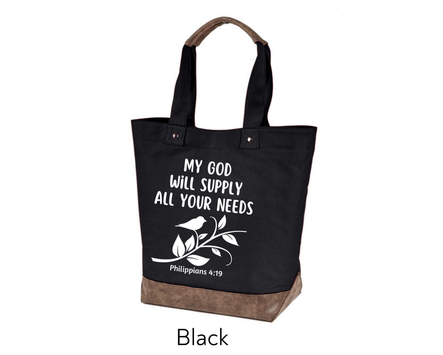 Canvas Tote - My God Will Supply All Your Needs Philippians 4:19