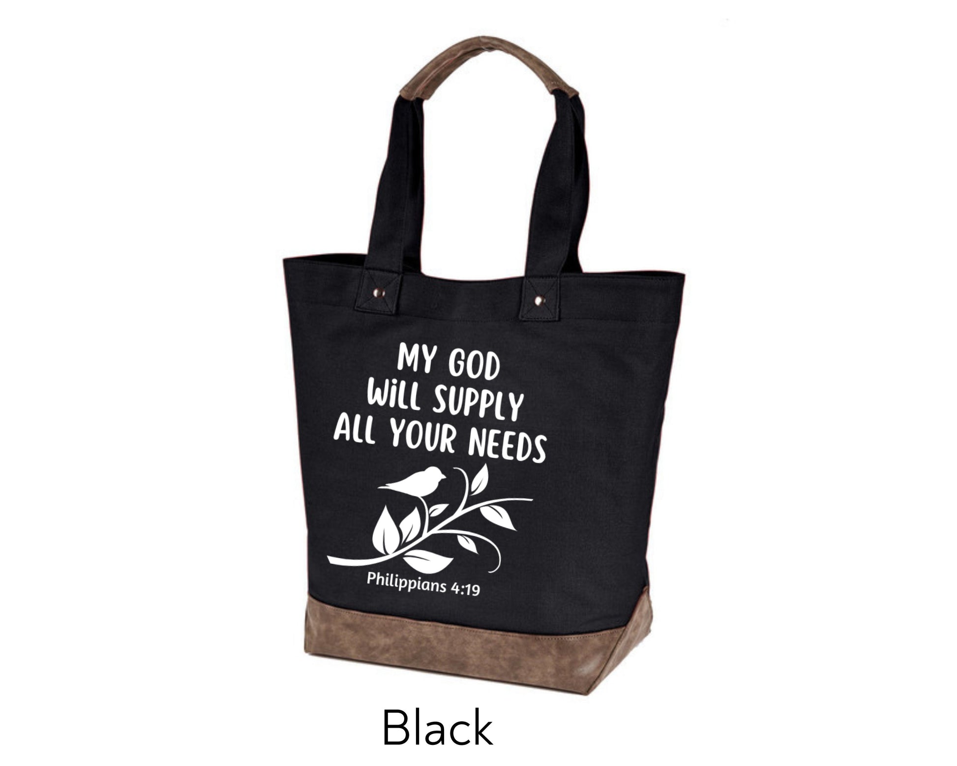 Canvas Tote - My God Will Supply All Your Needs Philippians 4:19