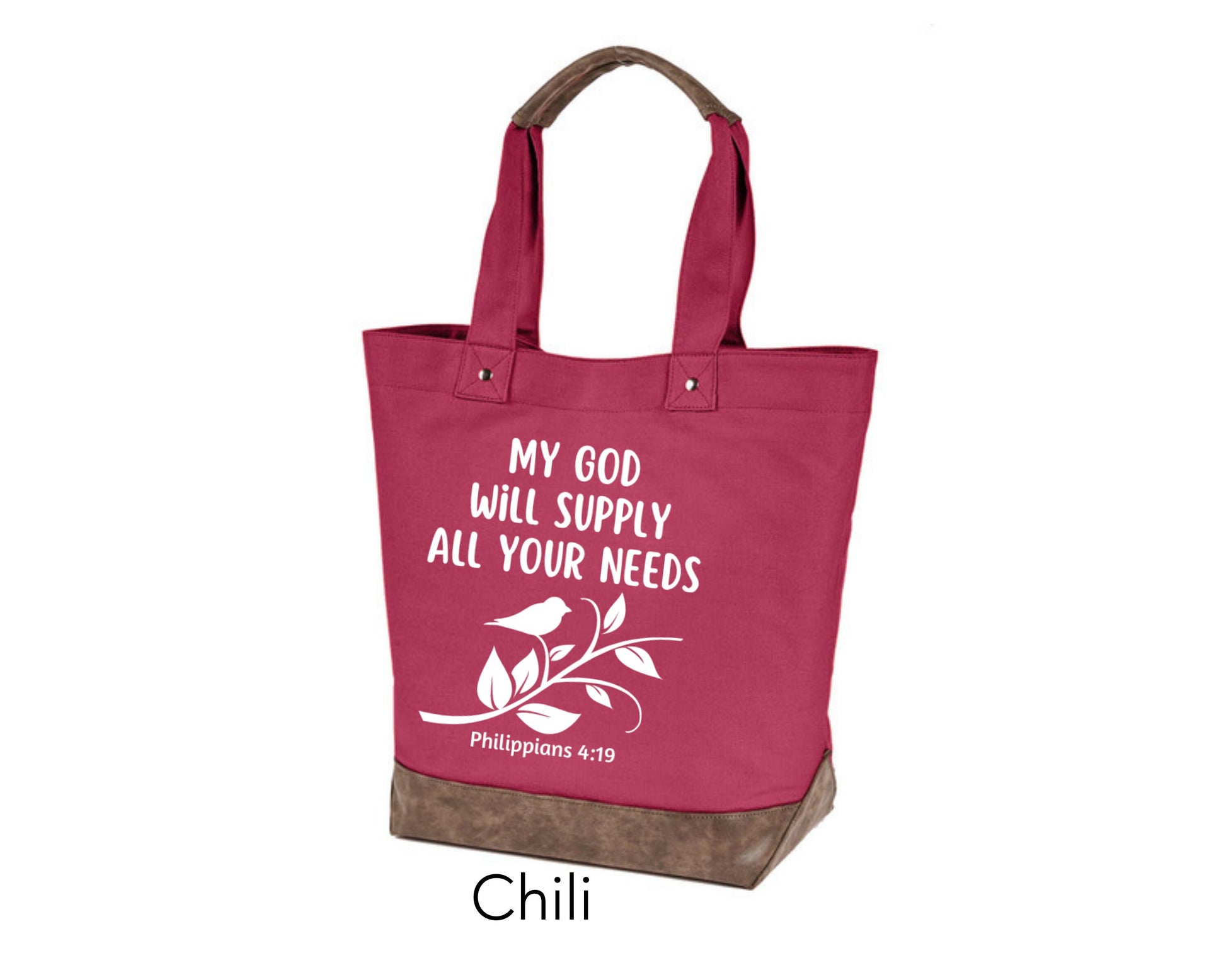 Canvas Tote - My God Will Supply All Your Needs Philippians 4:19