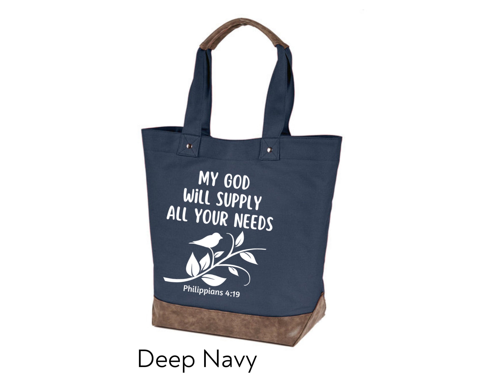 Canvas Tote - My God Will Supply All Your Needs Philippians 4:19