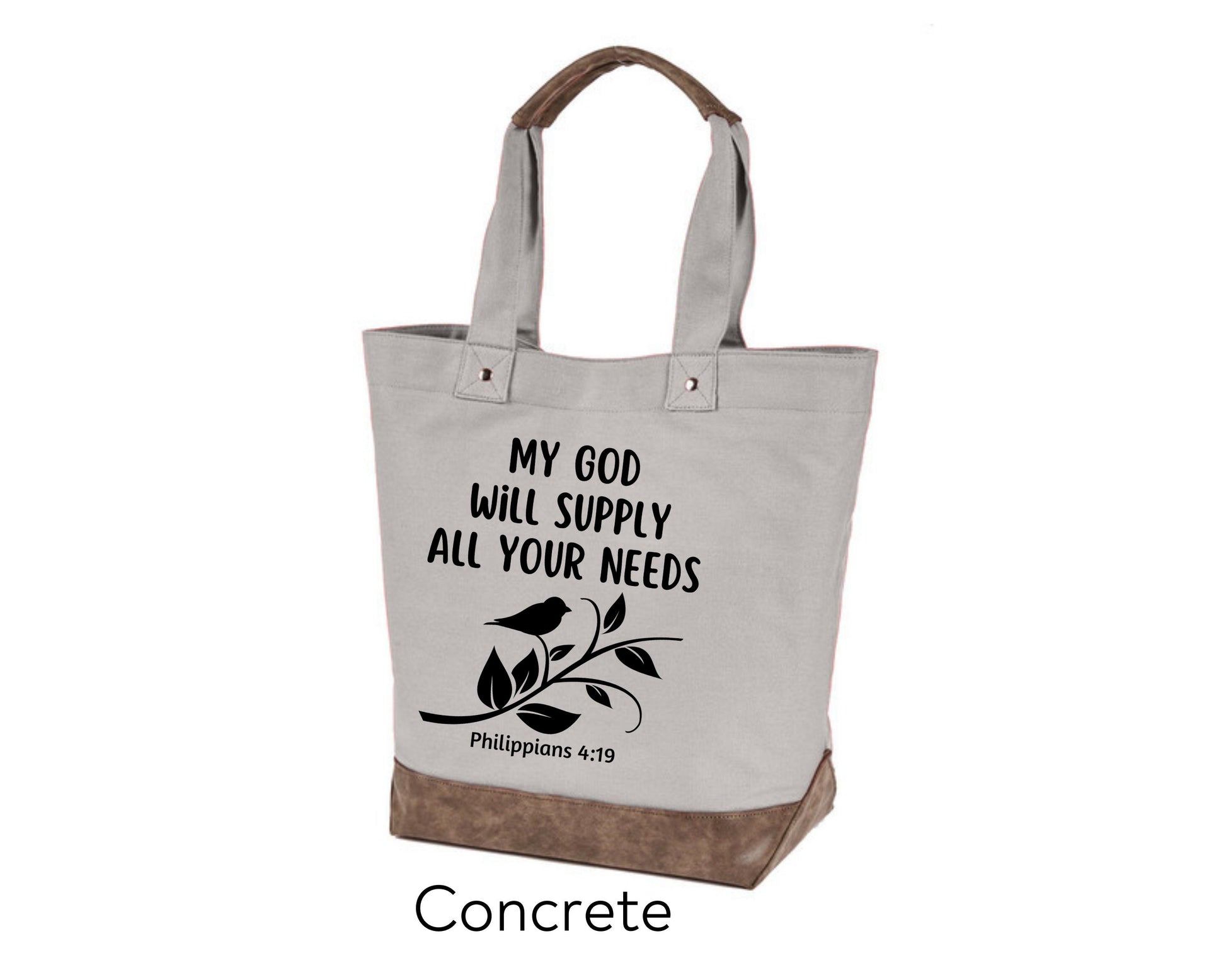 Canvas Tote - My God Will Supply All Your Needs Philippians 4:19