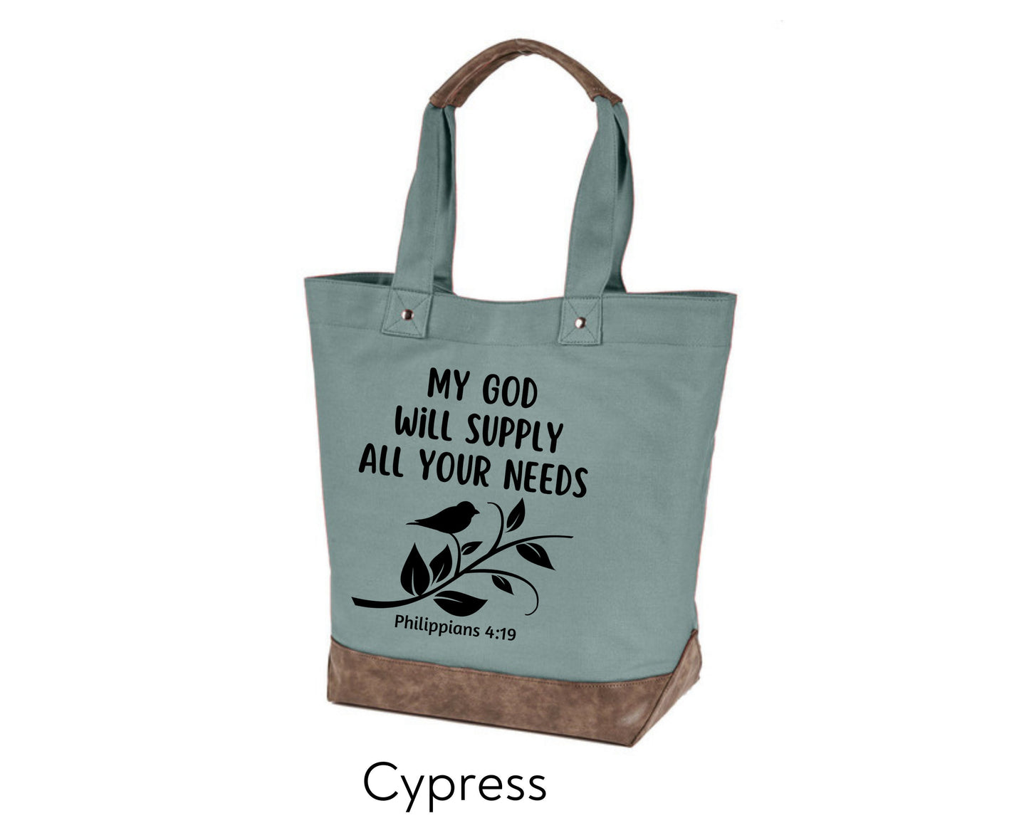 Canvas Tote - My God Will Supply All Your Needs Philippians 4:19
