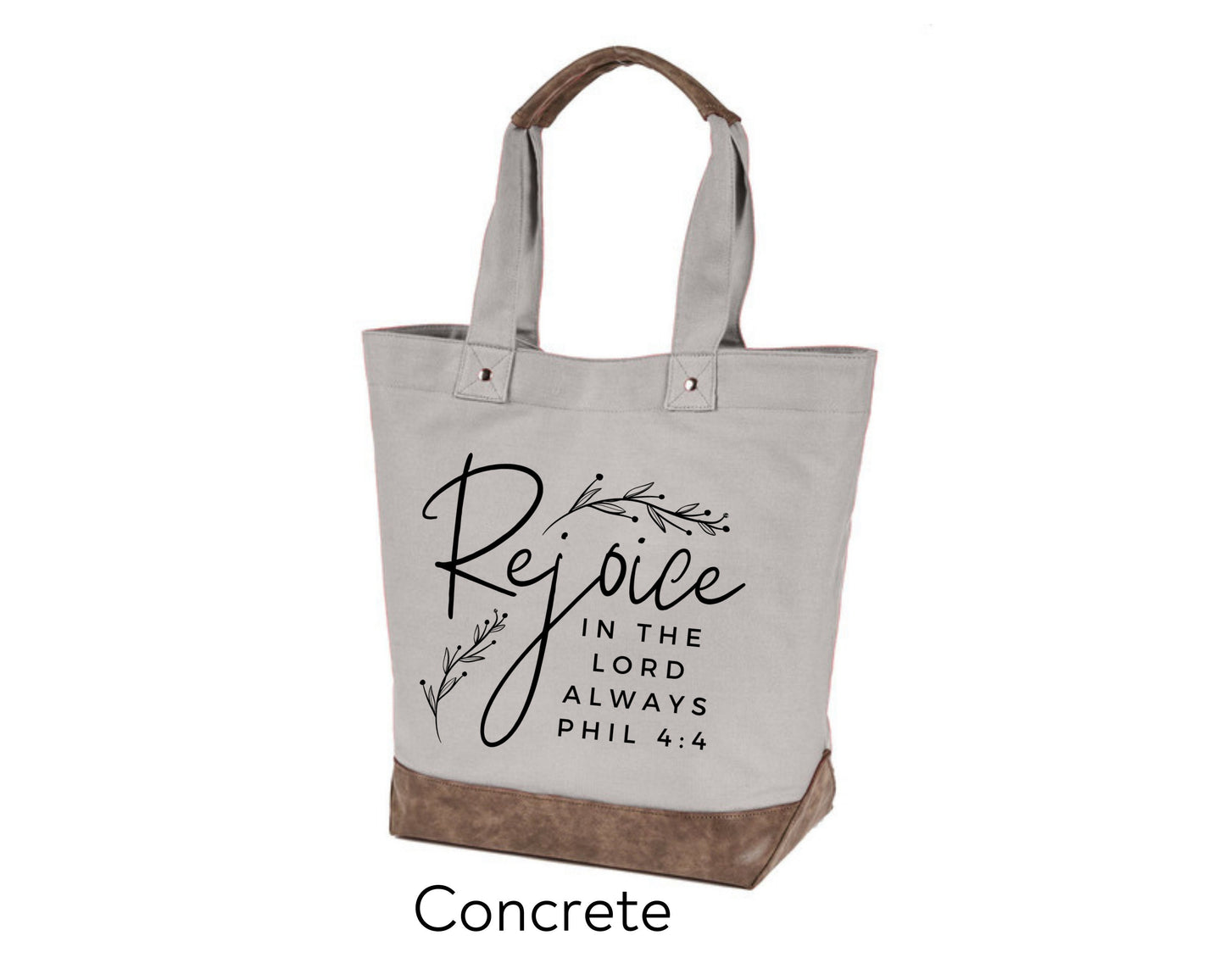 Canvas Tote - Rejoice in the Lord always Philippians 4:4