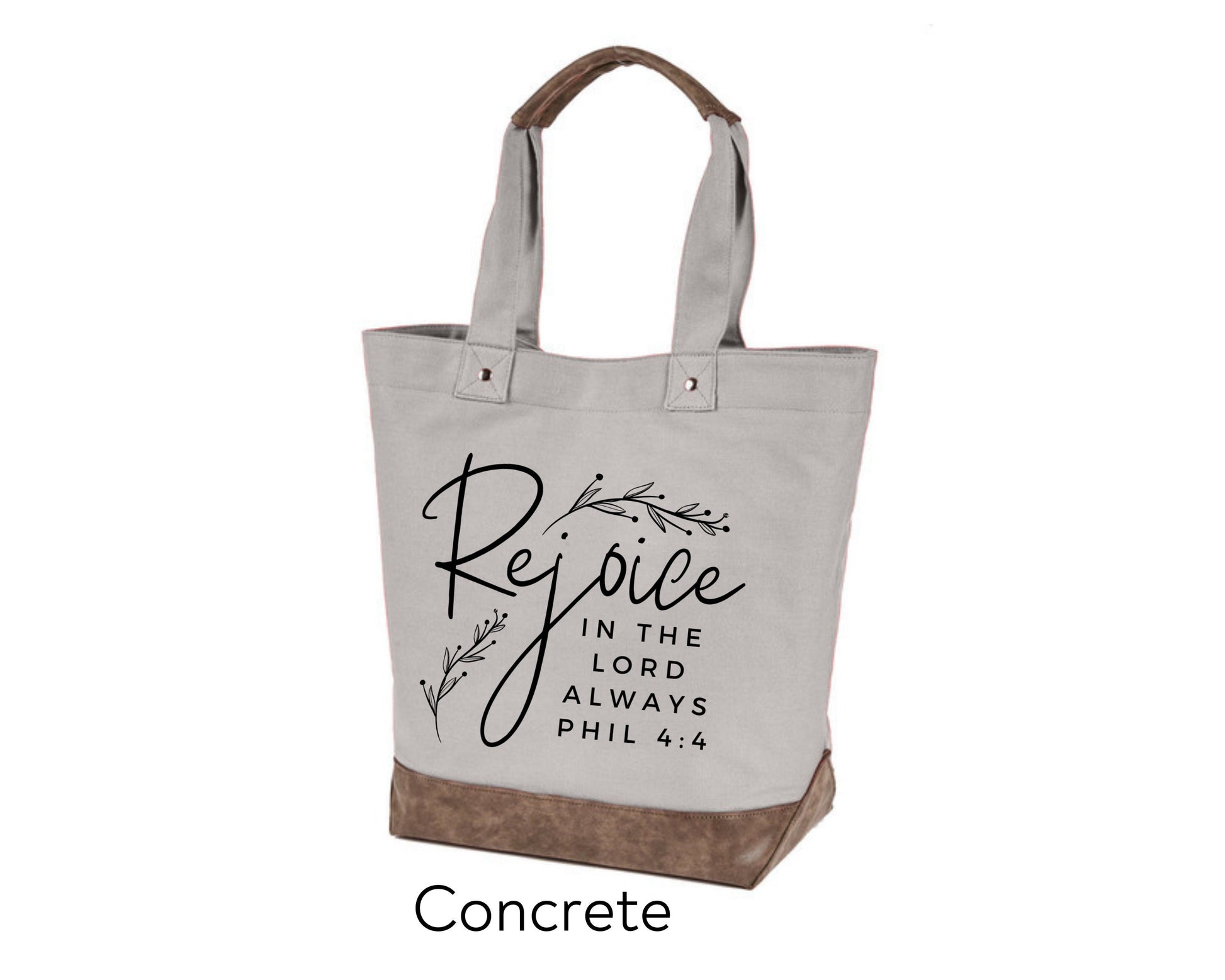 Canvas Tote - Rejoice in the Lord always Philippians 4:4