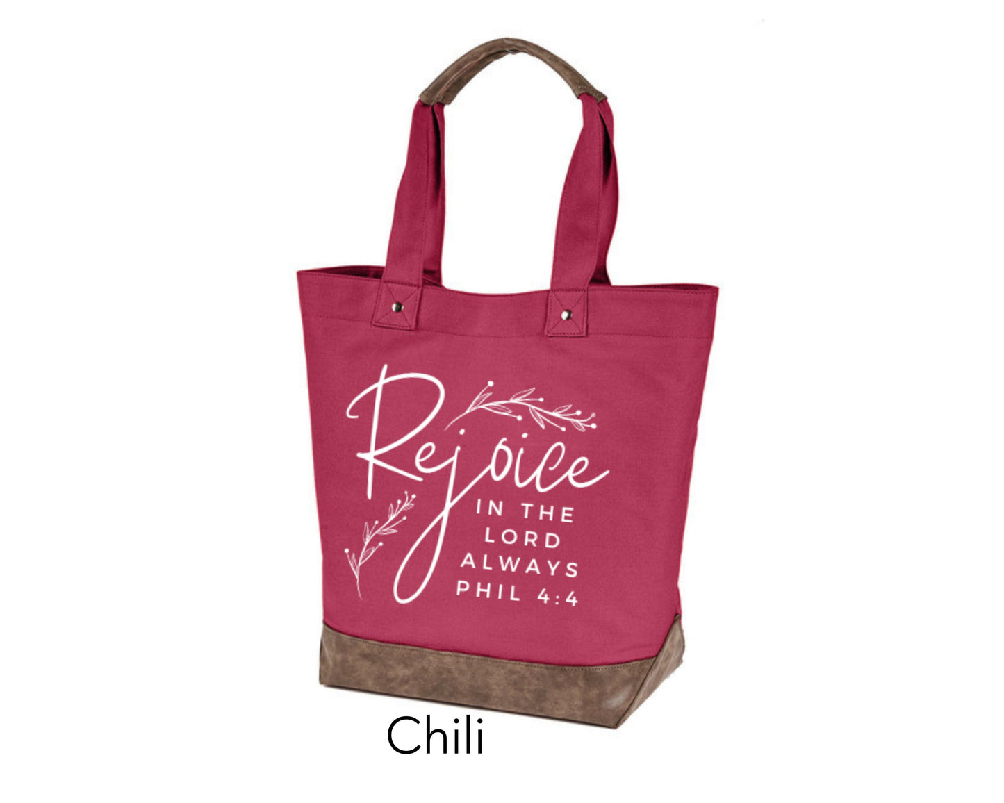 Canvas Tote - Rejoice in the Lord always Philippians 4:4