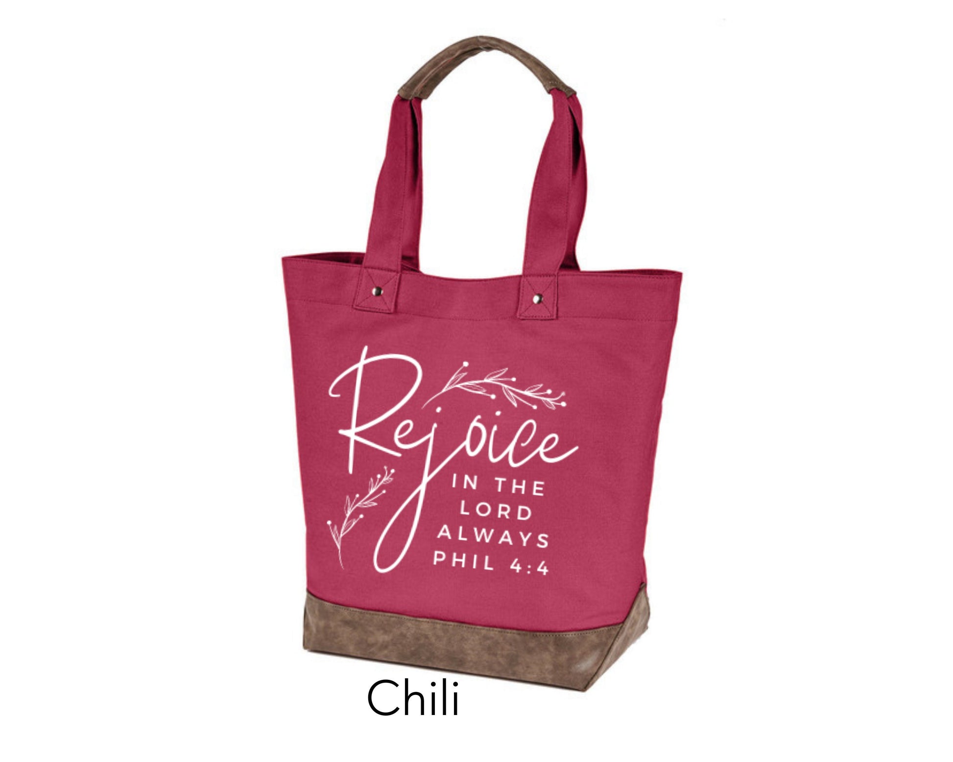 Canvas Tote - Rejoice in the Lord always Philippians 4:4