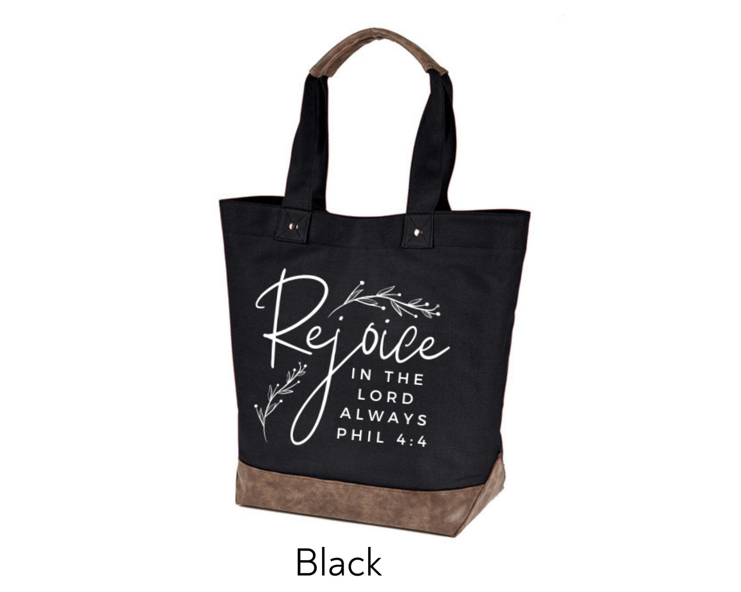 Canvas Tote - Rejoice in the Lord always Philippians 4:4