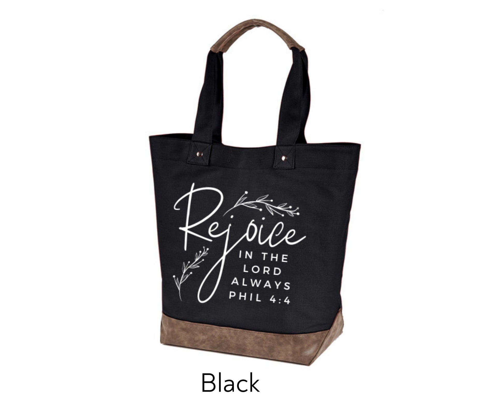 Canvas Tote - Rejoice in the Lord always Philippians 4:4