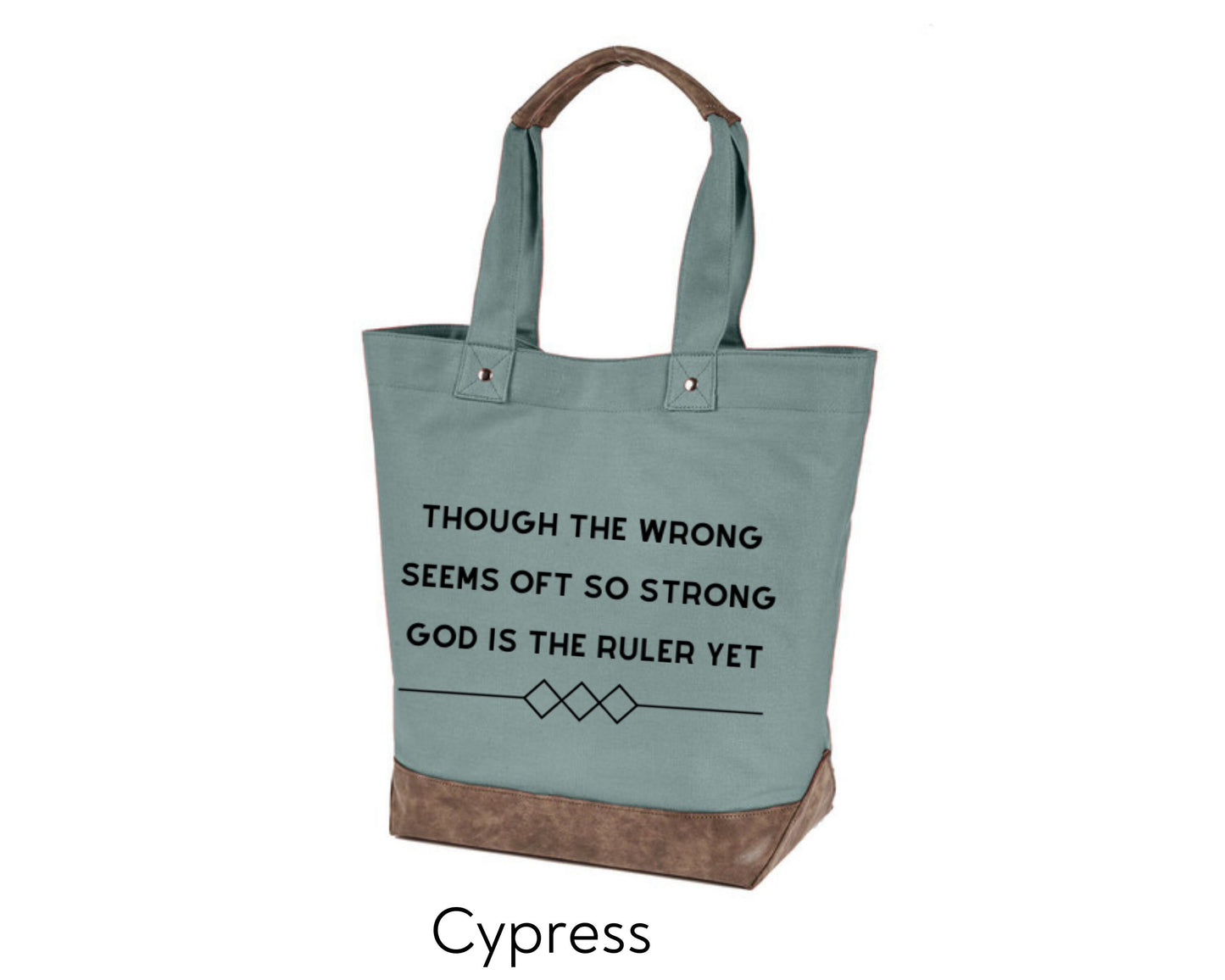 Canvas Tote - God is the Ruler Yet Though the wrong seems oft so strong My Father's World hymn