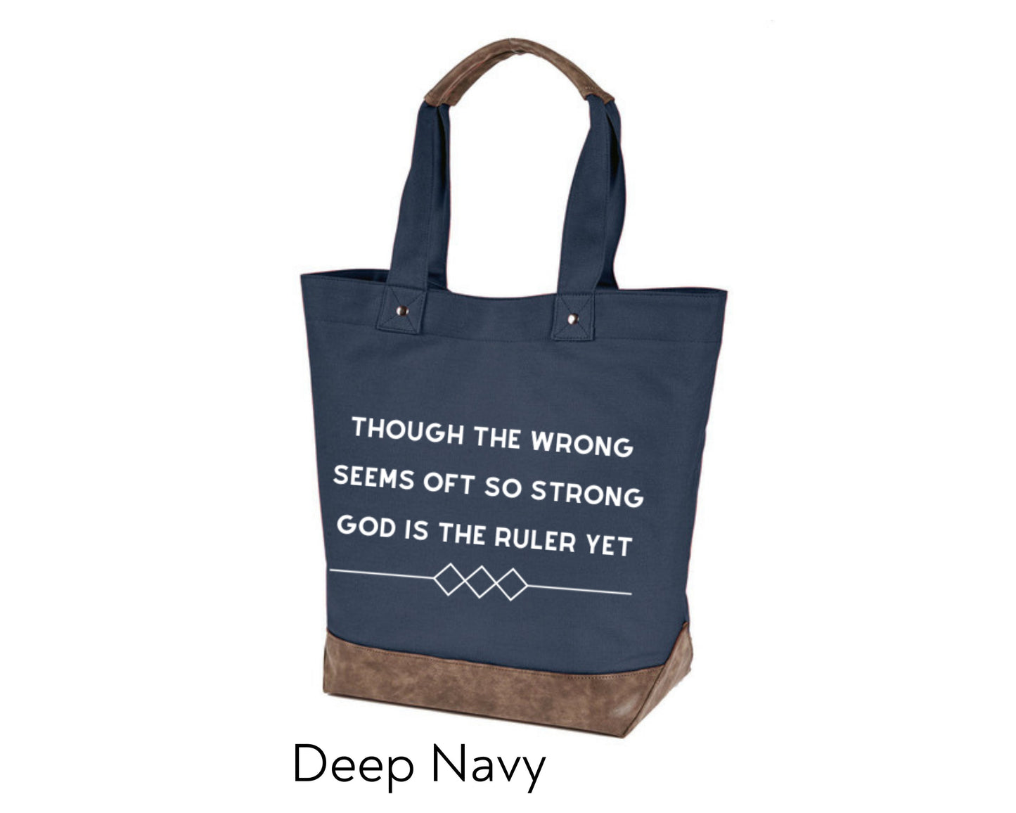 Canvas Tote - God is the Ruler Yet Though the wrong seems oft so strong My Father's World hymn