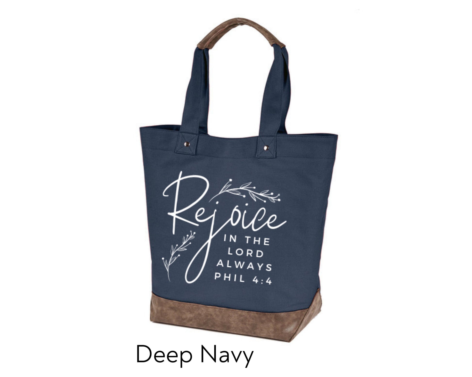 Canvas Tote - Rejoice in the Lord always Philippians 4:4