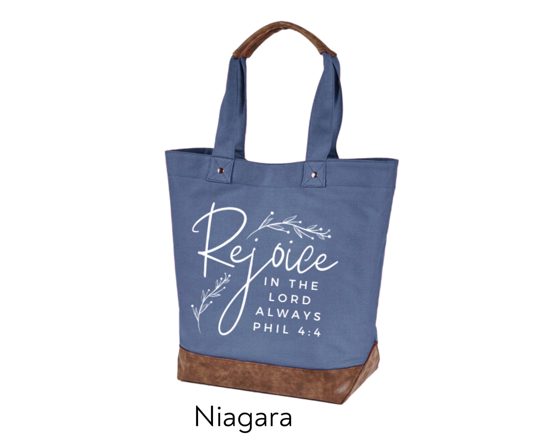 Canvas Tote - Rejoice in the Lord always Philippians 4:4