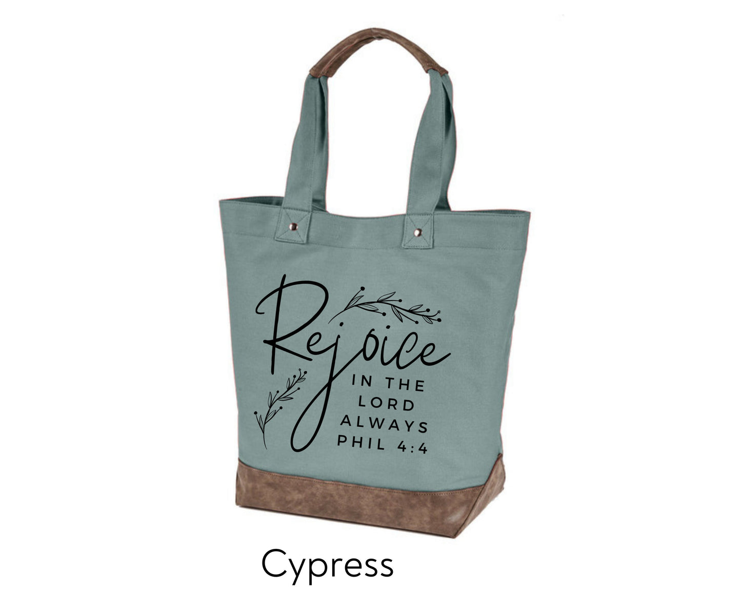 Canvas Tote - Rejoice in the Lord always Philippians 4:4