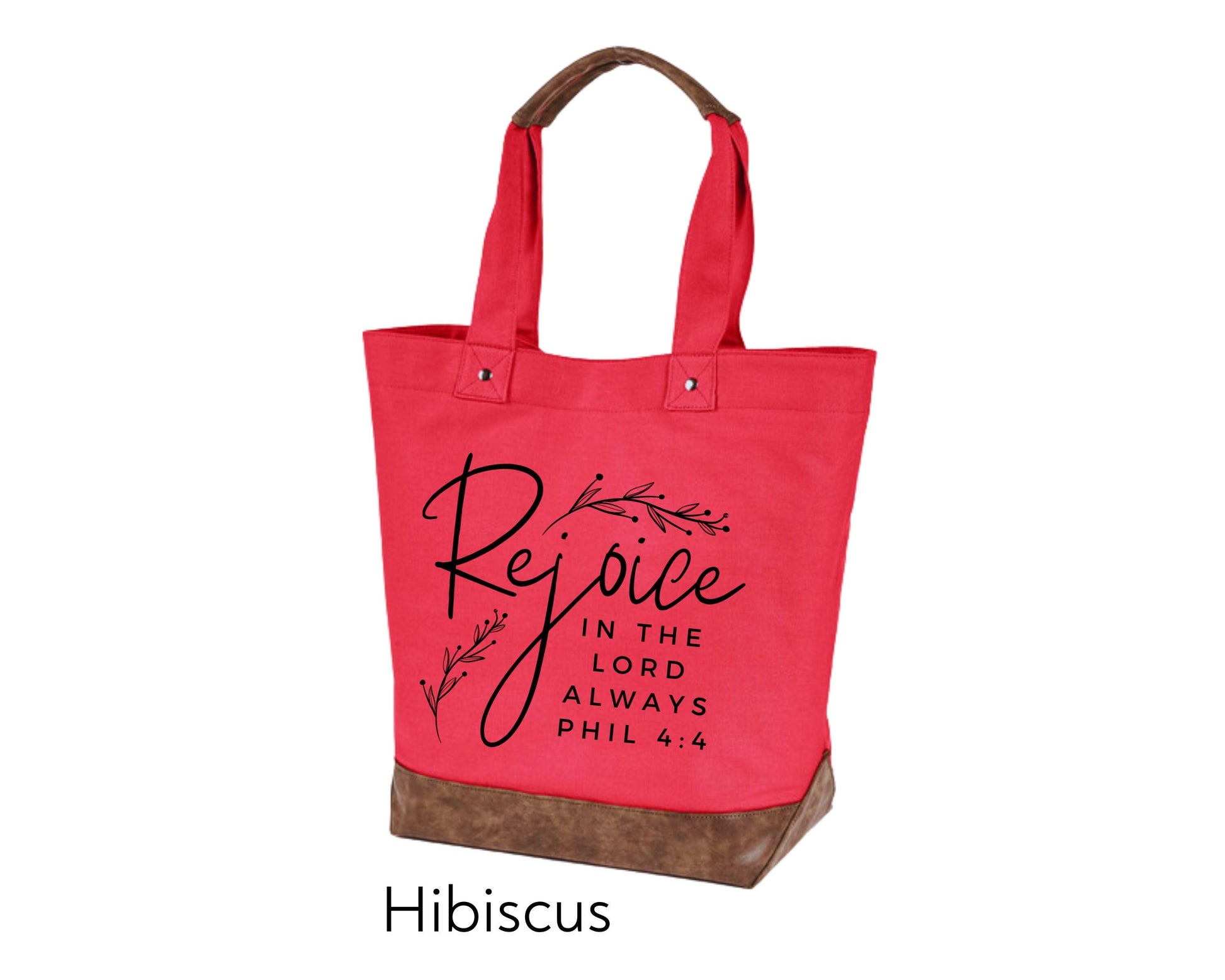 Canvas Tote - Rejoice in the Lord always Philippians 4:4