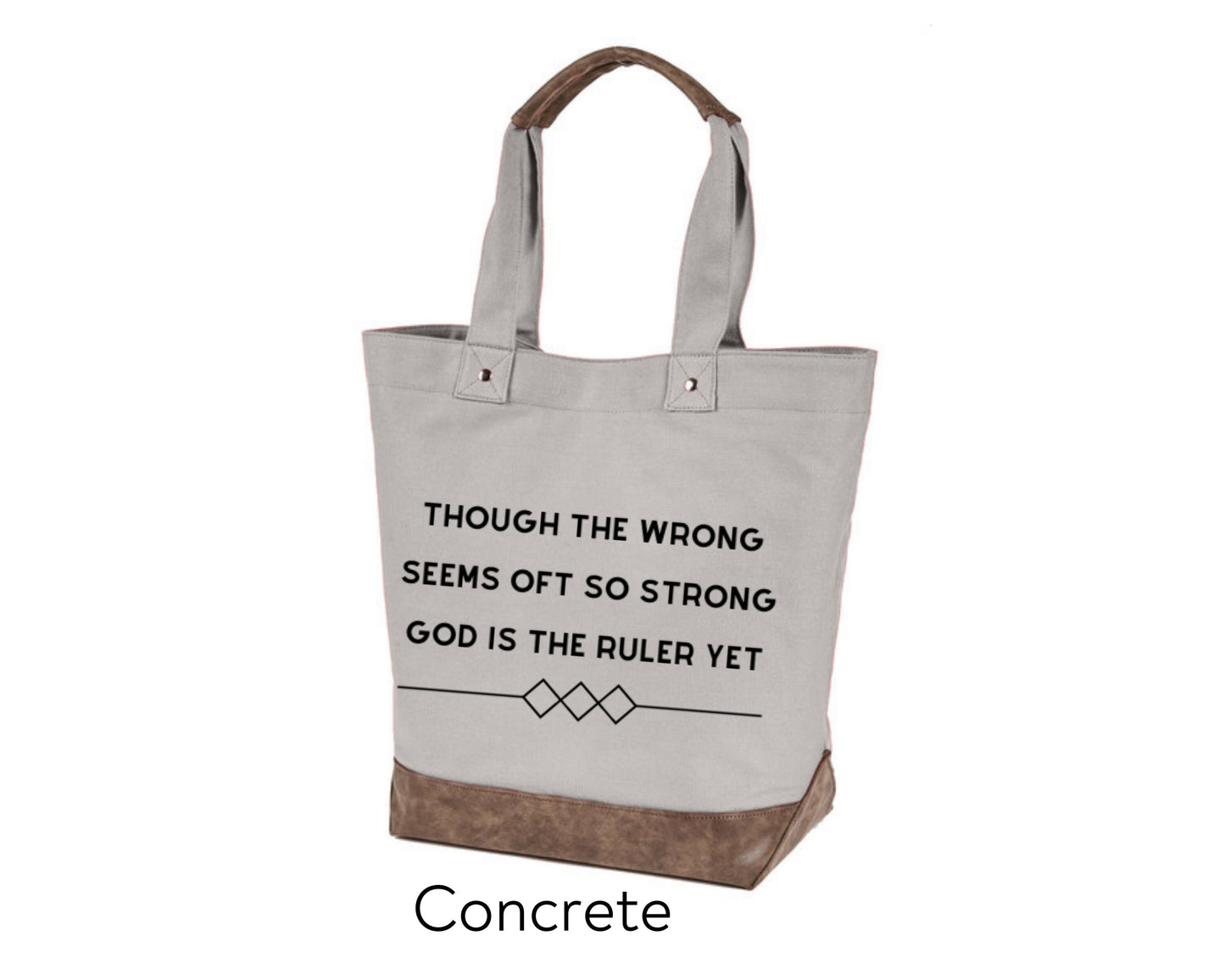 Canvas Tote - God is the Ruler Yet Though the wrong seems oft so strong My Father's World hymn