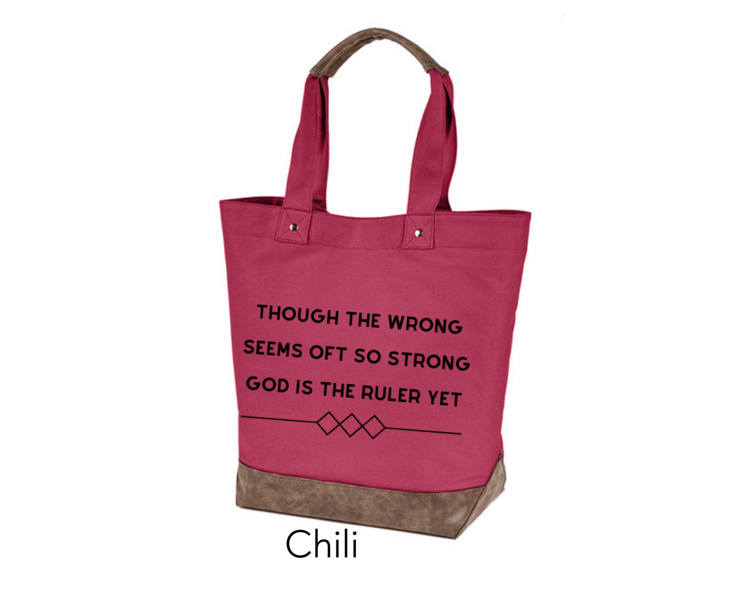 Canvas Tote - God is the Ruler Yet Though the wrong seems oft so strong My Father's World hymn