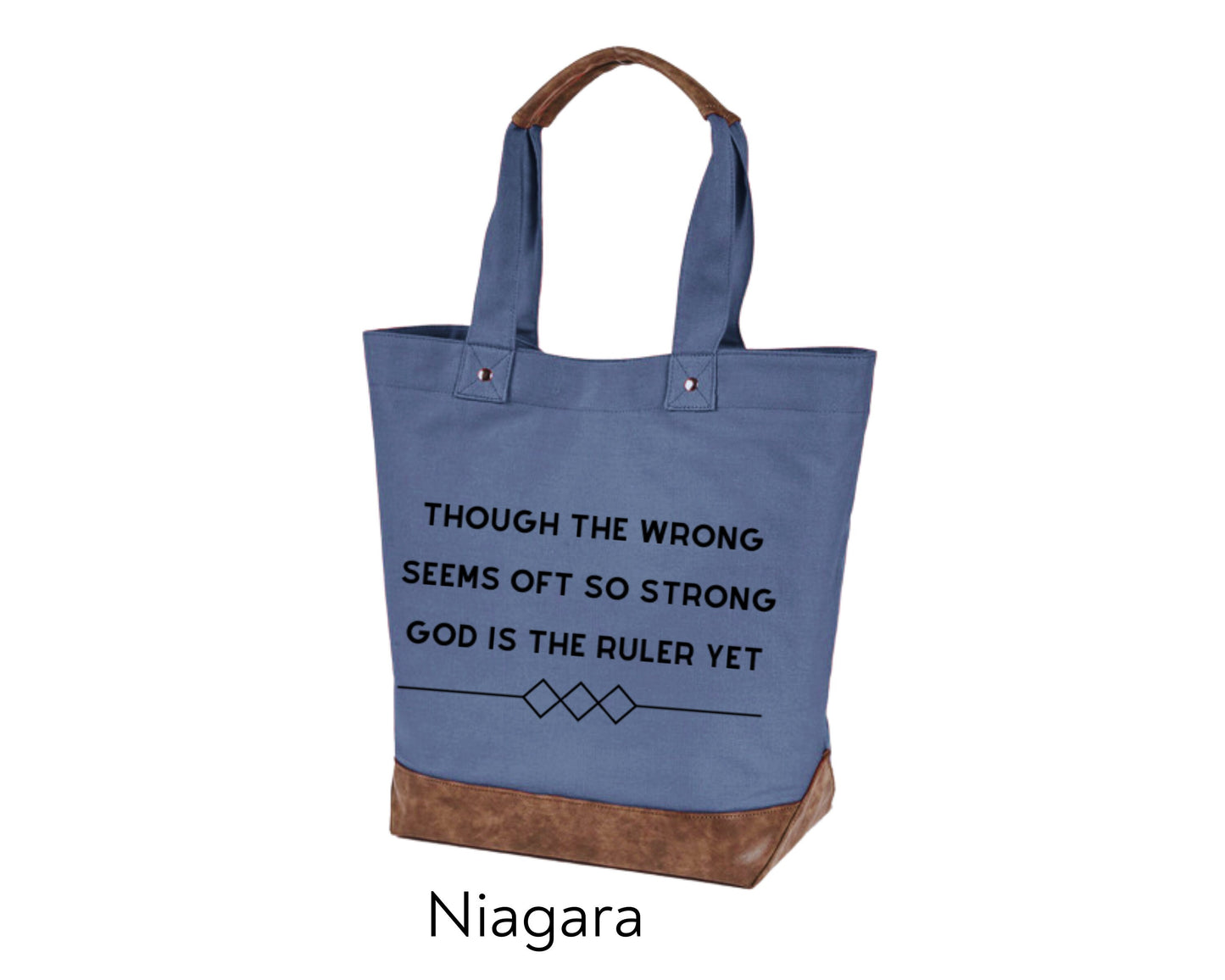 Canvas Tote - God is the Ruler Yet Though the wrong seems oft so strong My Father's World hymn
