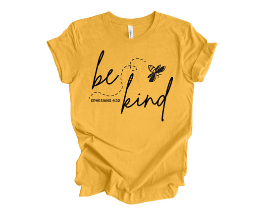 Be Kind Graphic Tee for Women with honeybee