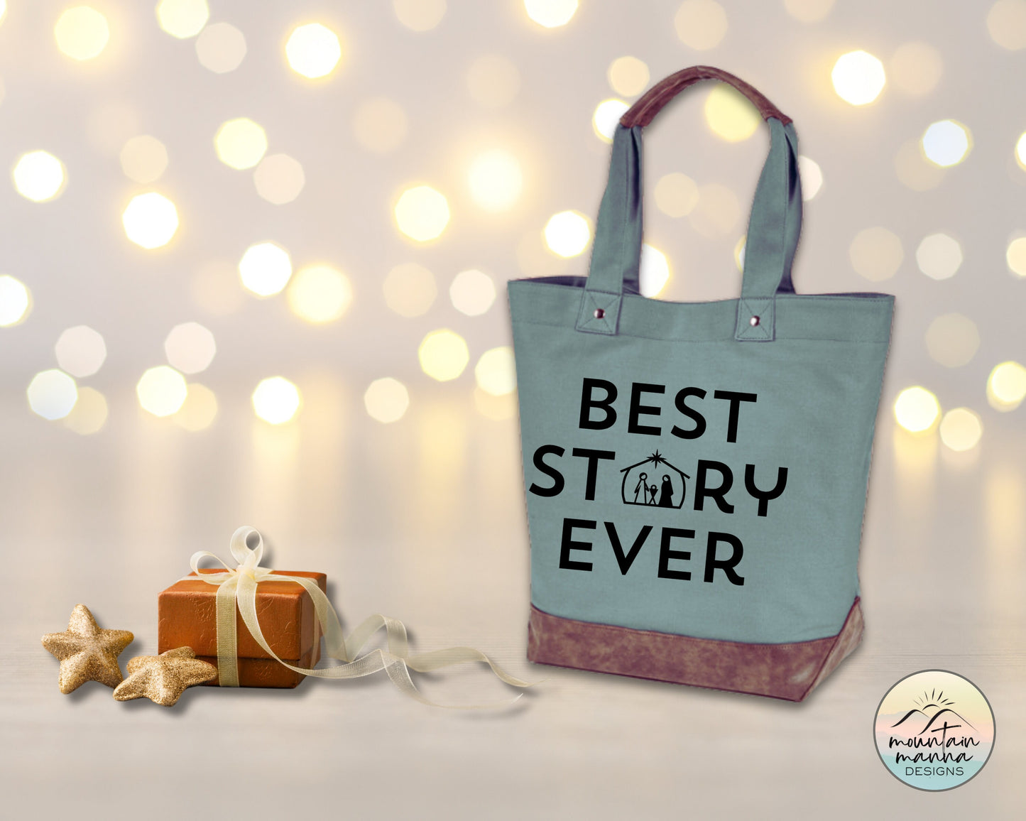 Best STORY Ever Christmas tote | Cotton Canvas tote | Gift for he