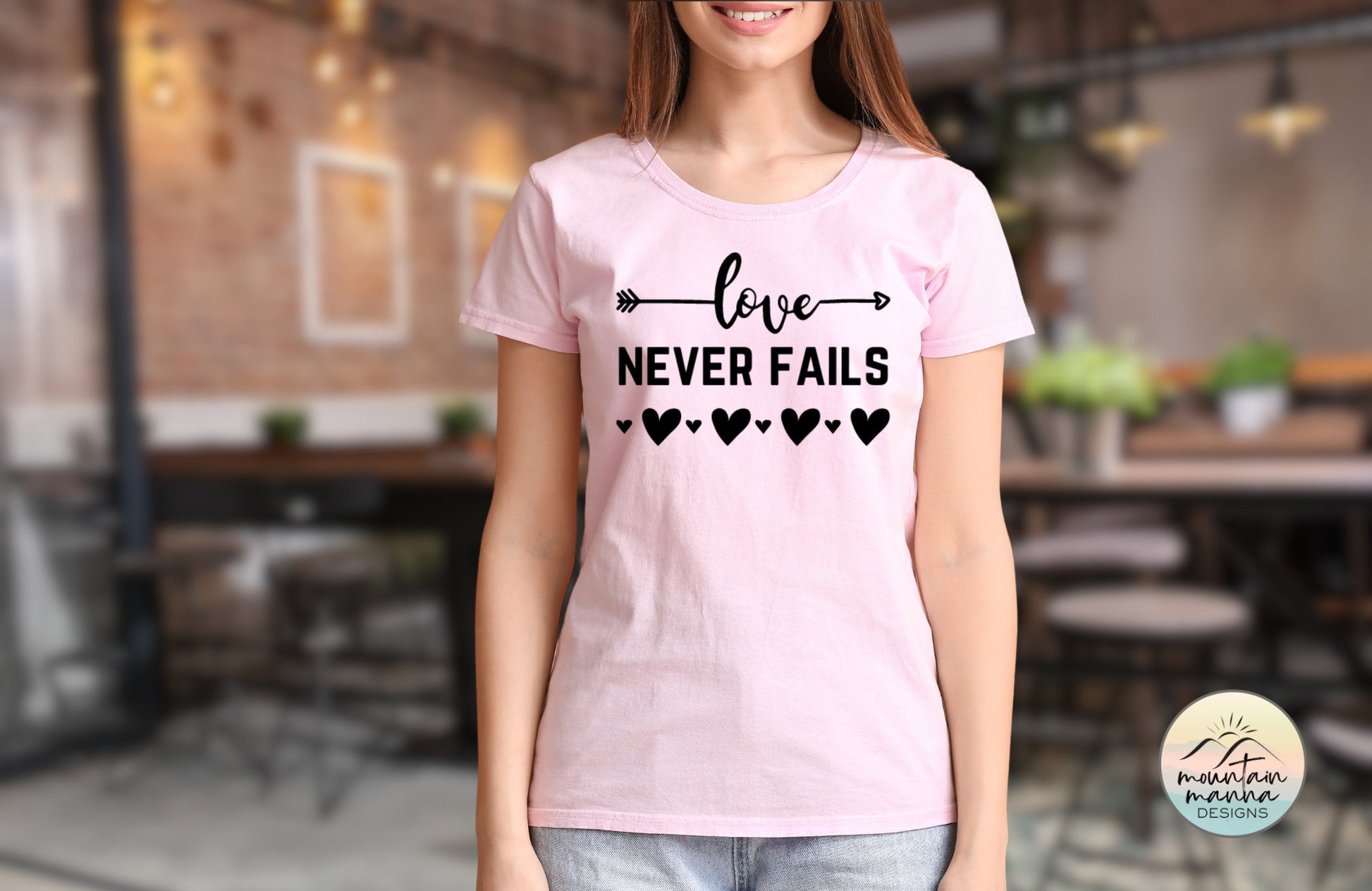 Love Never Fails Women's Shirt Christian | Valentine's Day | Gift for Her |