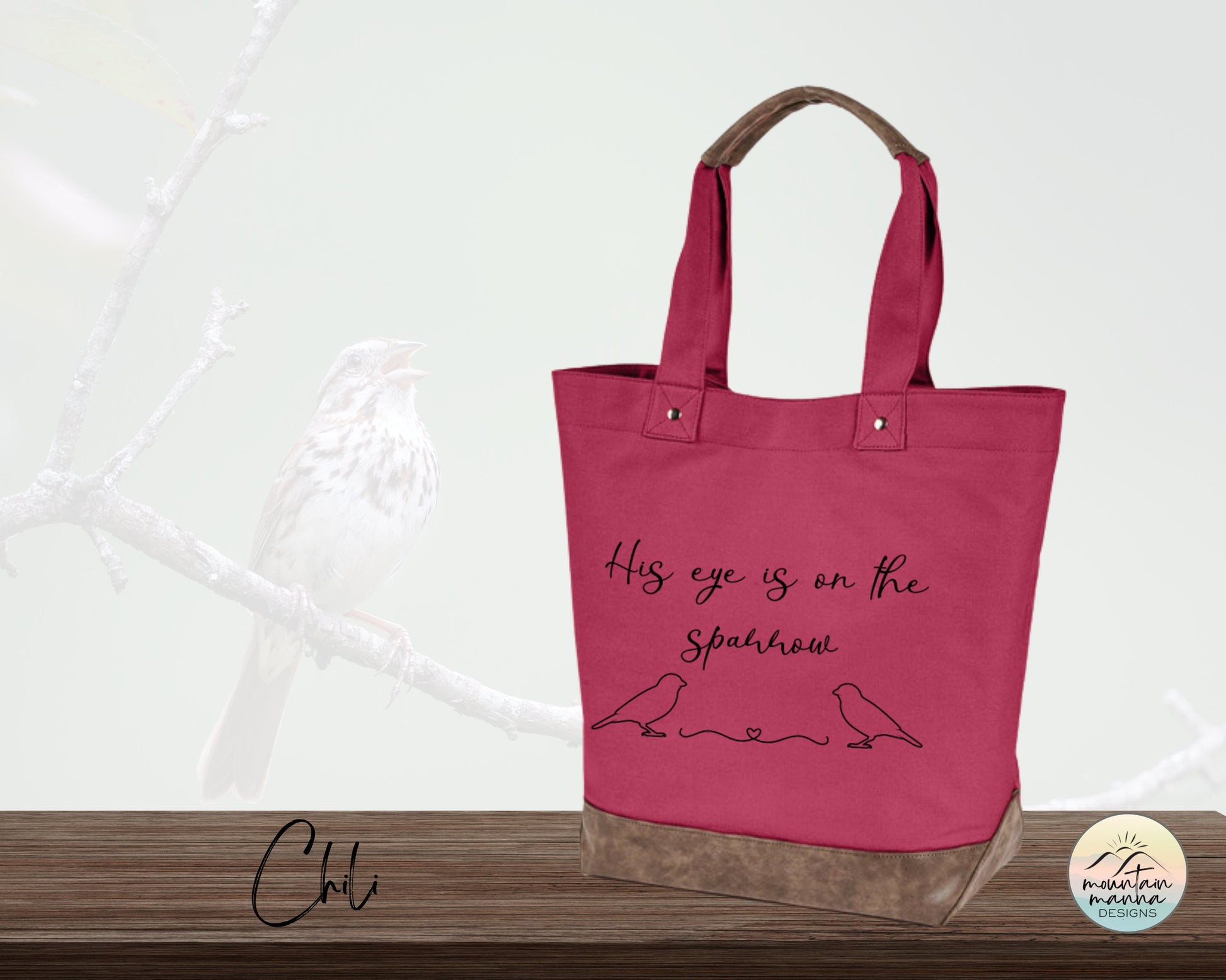 Large, Sturdy Canvas Tote - Sparrow Hymn