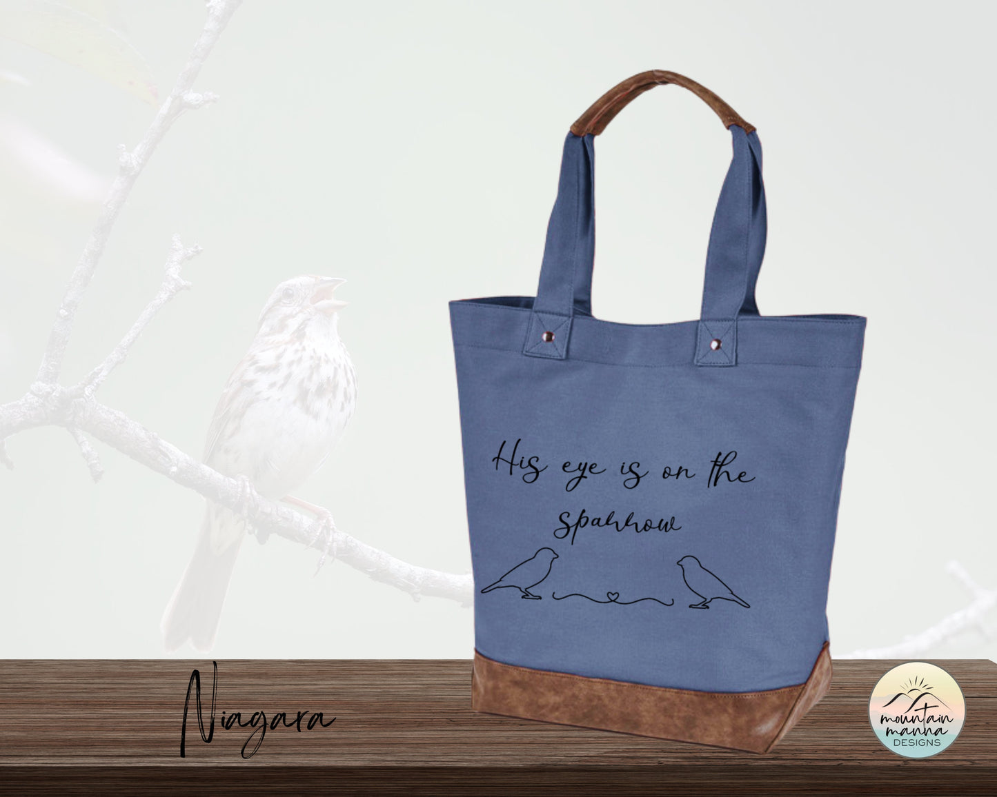 Large, Sturdy Canvas Tote - Sparrow Hymn