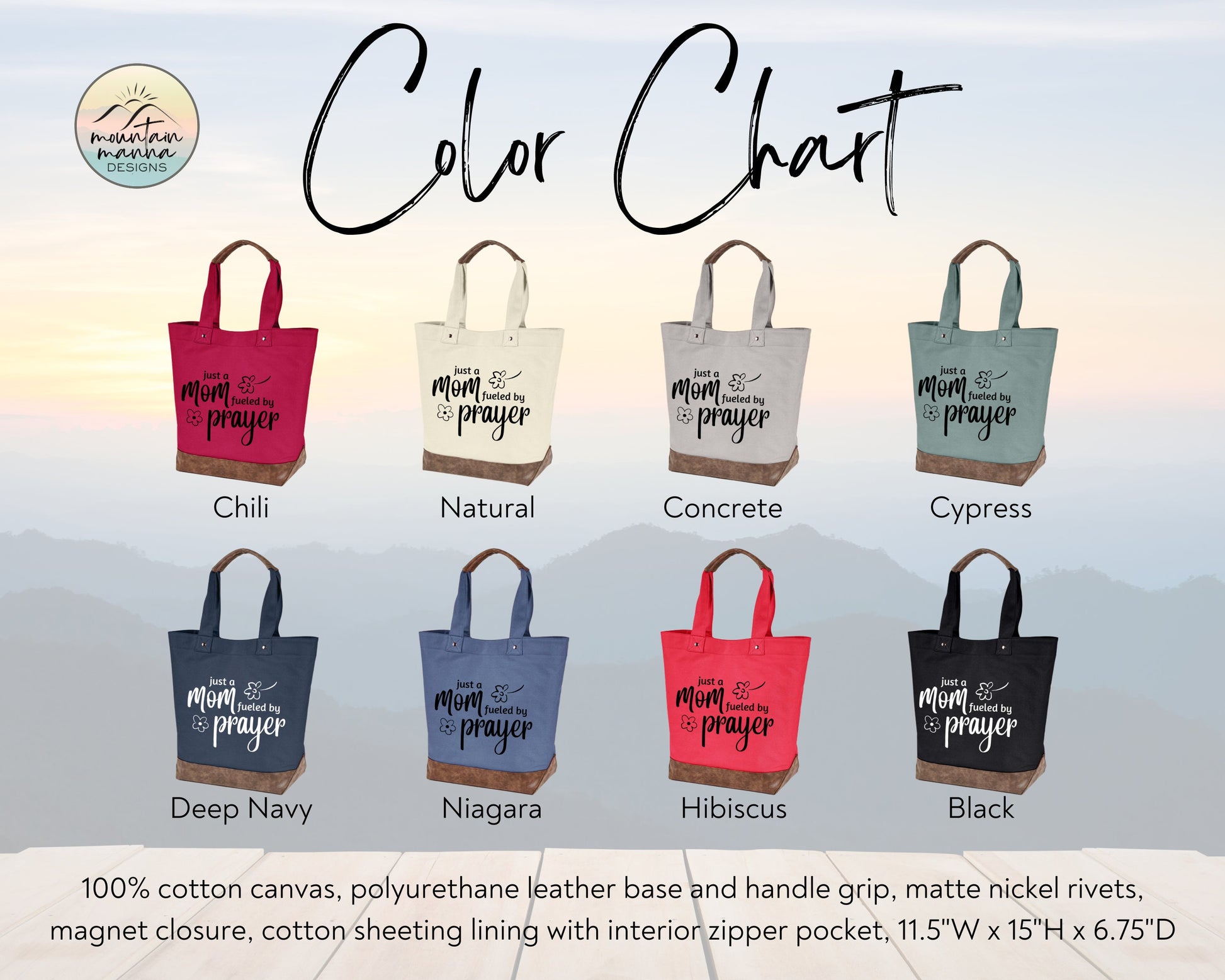 Canvas Tote - Just a Mom Fueled by Prayer | Gift for her