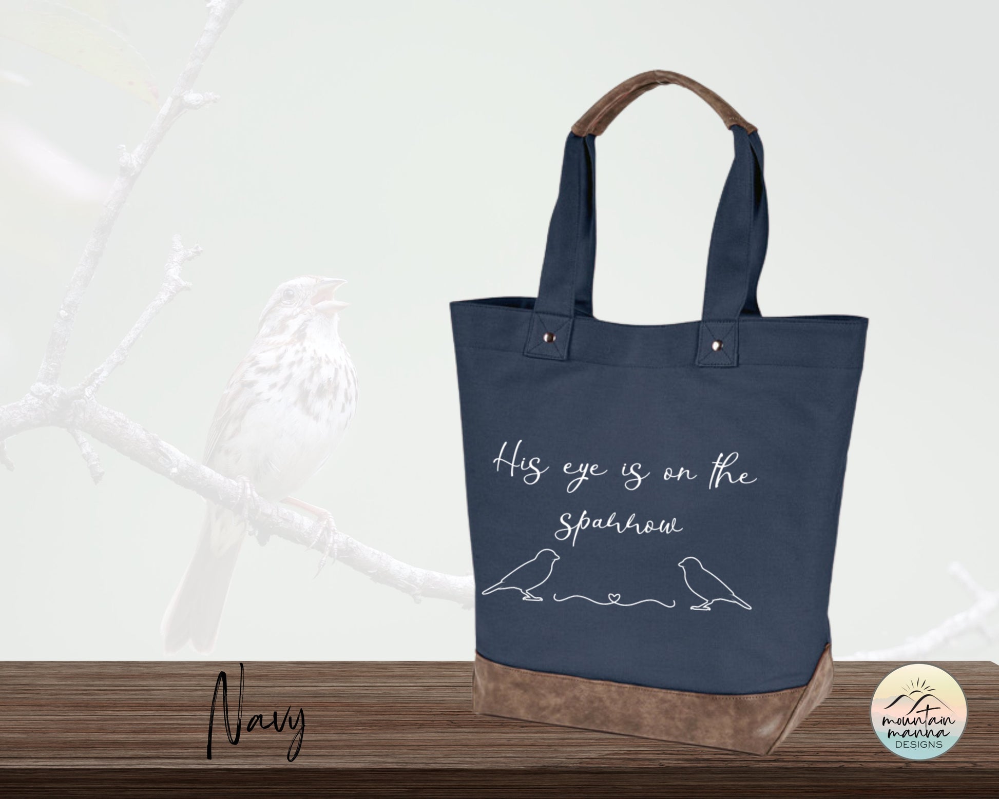 Large, Sturdy Canvas Tote - Sparrow Hymn