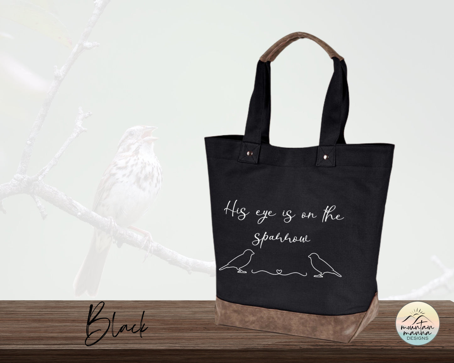 Large, Sturdy Canvas Tote - Sparrow Hymn