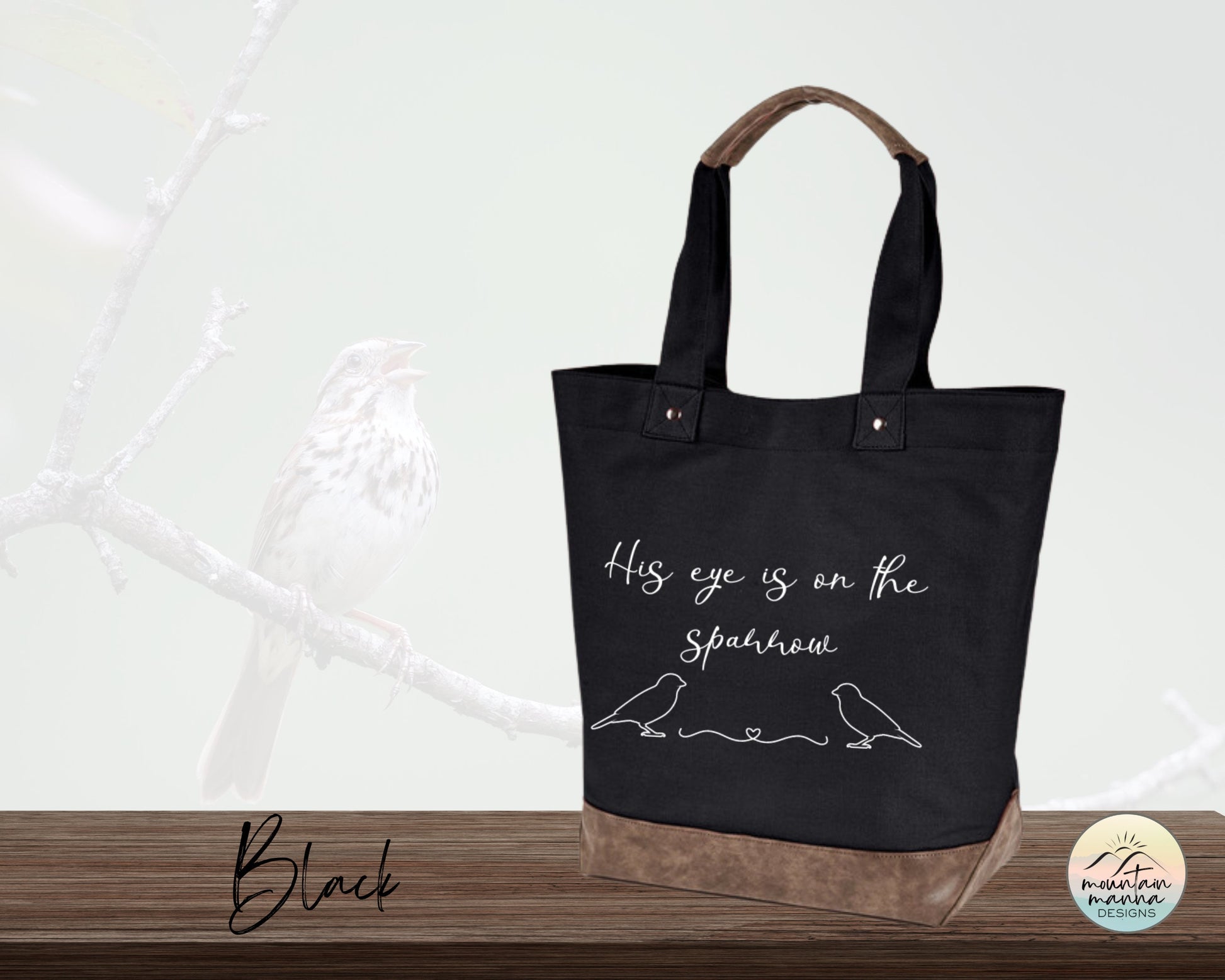 Large, Sturdy Canvas Tote - Sparrow Hymn
