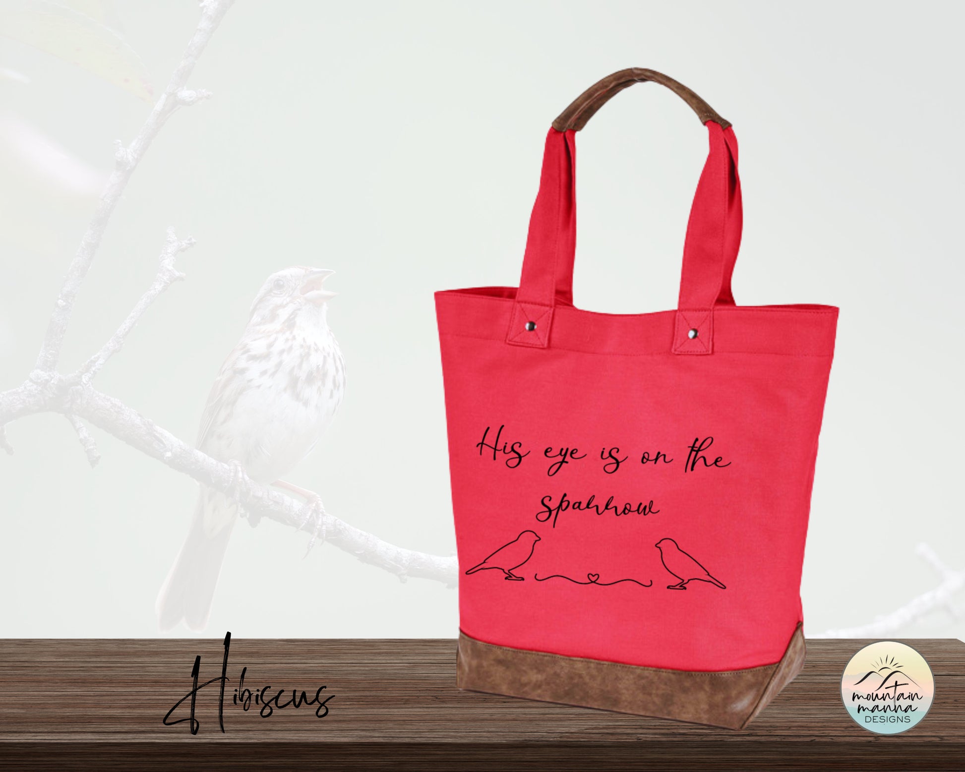 Large, Sturdy Canvas Tote - Sparrow Hymn