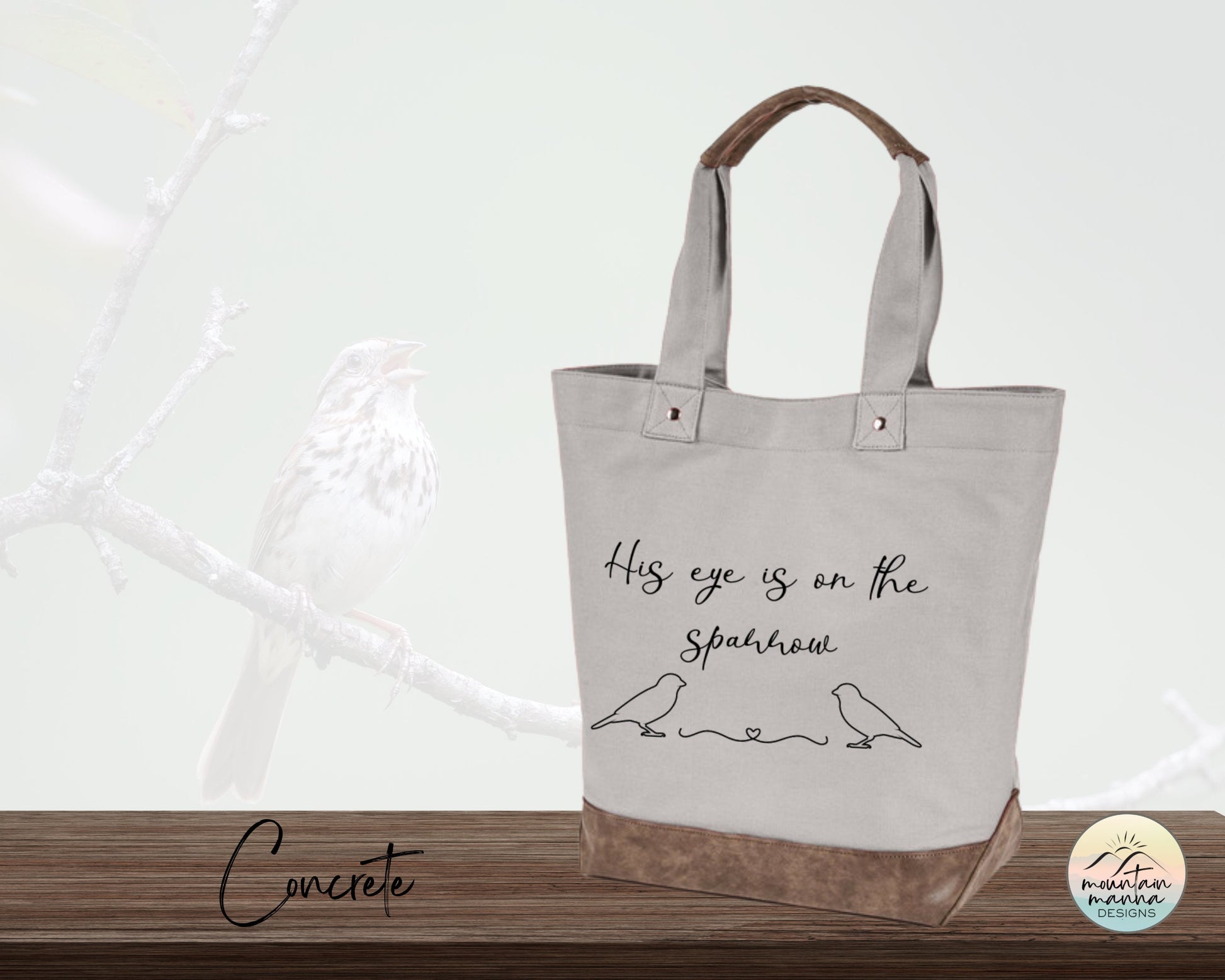 Large, Sturdy Canvas Tote - Sparrow Hymn