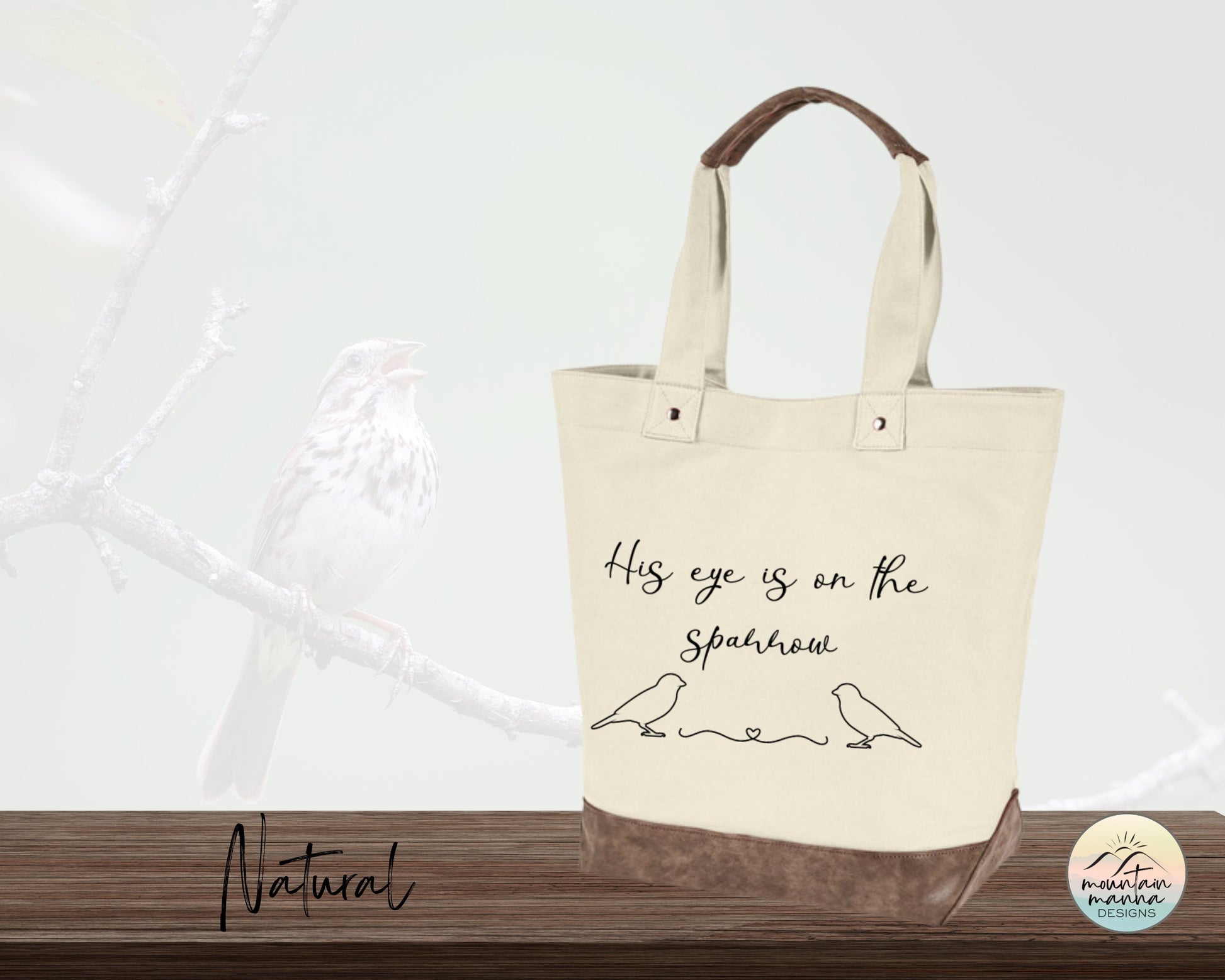 Large, Sturdy Canvas Tote - Sparrow Hymn